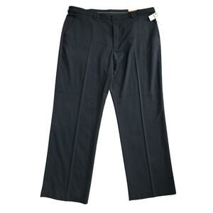 Van Heusen Traveler Mens Pants Black Size 44x32 Non Iron Stretch Flex Waistband
